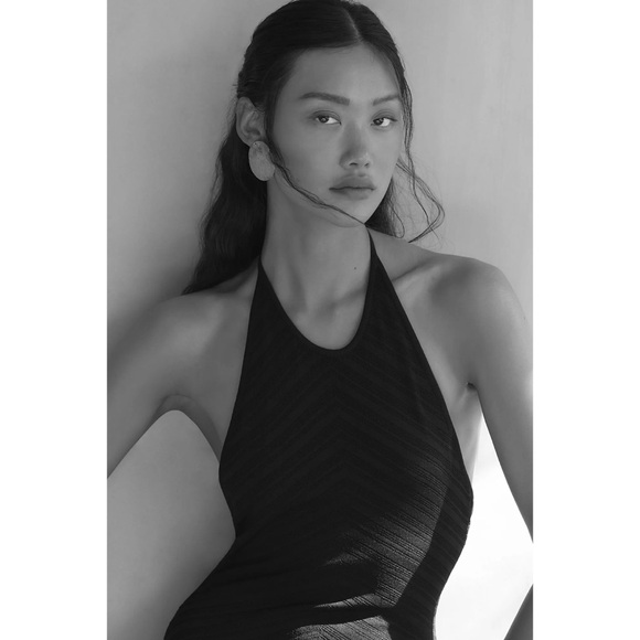 PQ Swim x Anthropologie ❥ Elegant Black Halter Coverup Dress - Picture 3 of 5